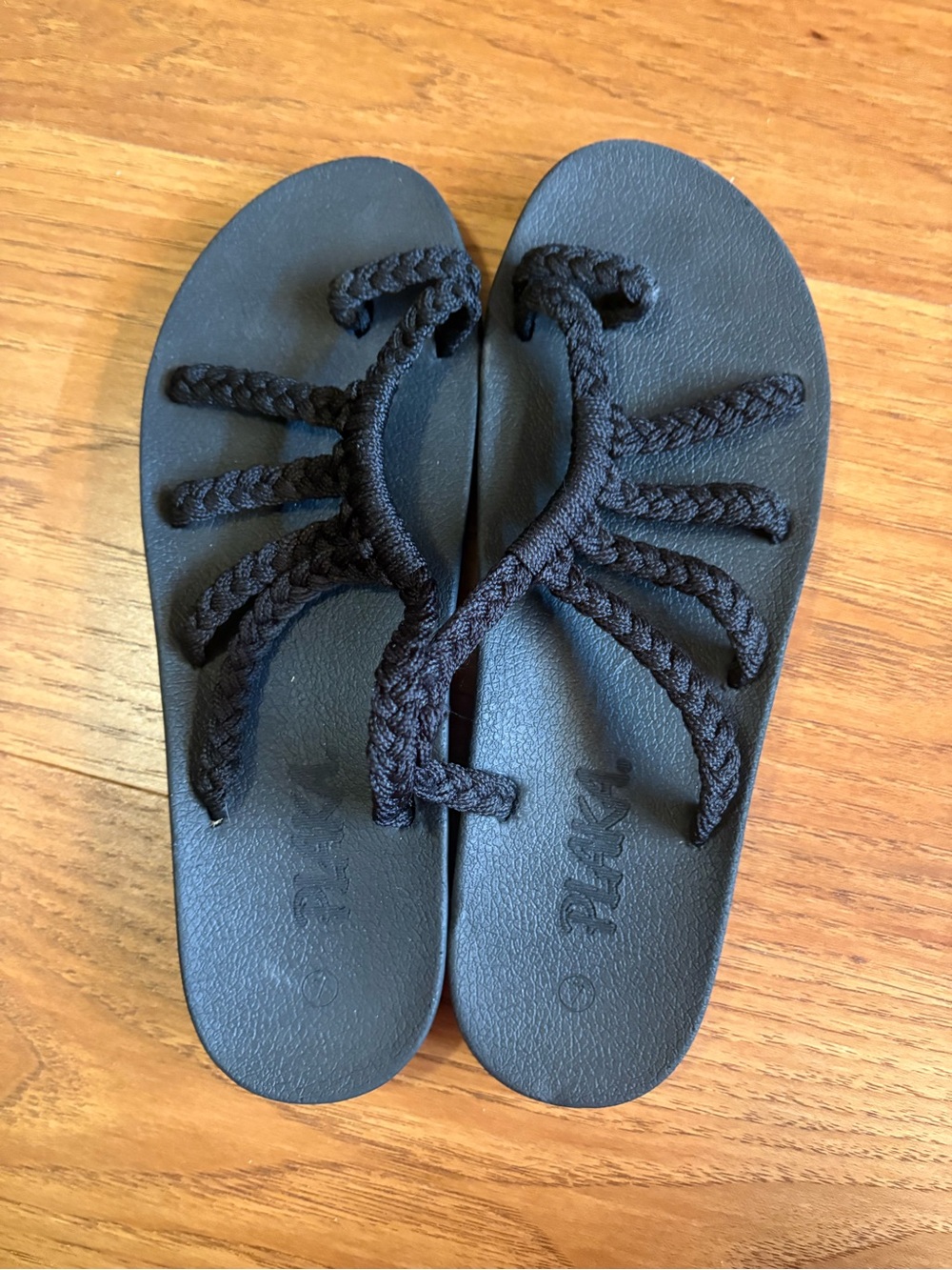 Women’s Black Braided Strap Slide Sandals
